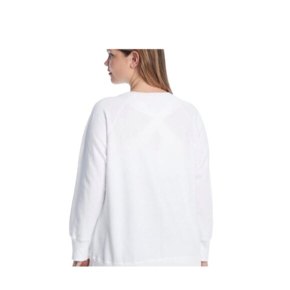 Champion Power-Blend Fleece Boyfriend Sweatshirt White Size 1X Casual Plus Size - Picture 11 of 15